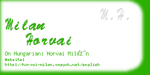 milan horvai business card